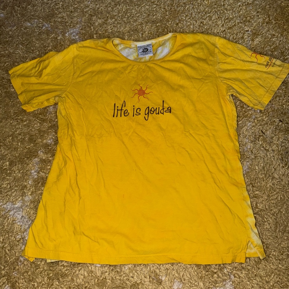 Yellow 'Life is Gouda' T-Shirt